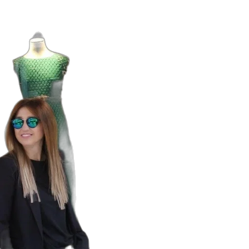 dress, jacket, staff, hair transparent PNG cut-out