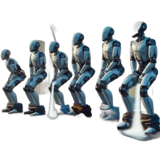 robot, concept art, 3d render, humanoid transparent PNG cut-out