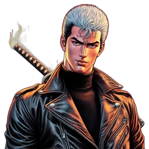 jacket, comic book art, concept art, cyberpunk transparent PNG cut-out