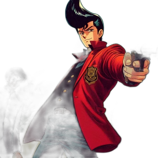 staff, weapon, jacket, comic book art transparent PNG cut-out