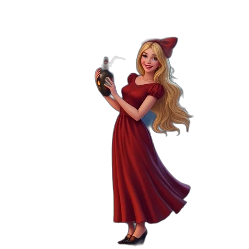 dress, staff, 3d render, concept art transparent PNG cut-out