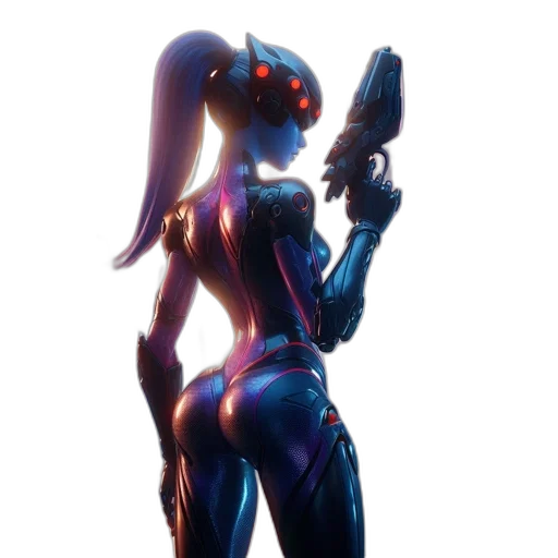 weapon, robot, dress, staff transparent PNG cut-out