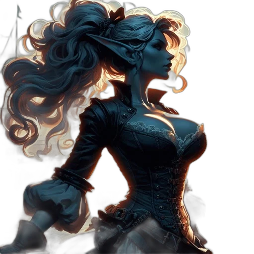 dress, hair, fantasy art, concept art transparent PNG cut-out