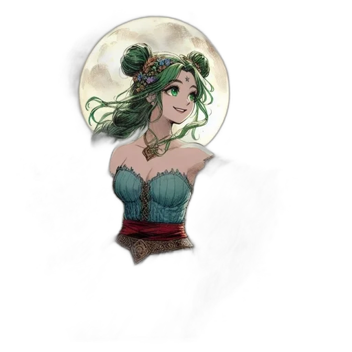 dress, staff, crown, jewelry transparent PNG cut-out