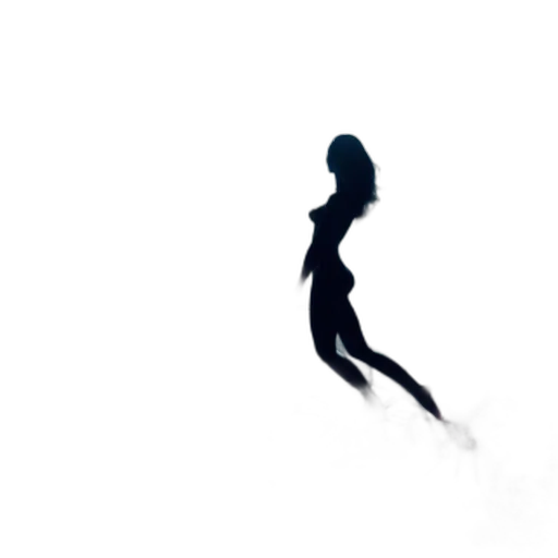 dress, hair, creature, staff transparent PNG cut-out