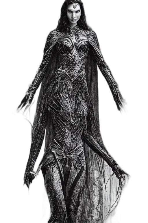 dress, creature, mask, staff transparent PNG cut-out