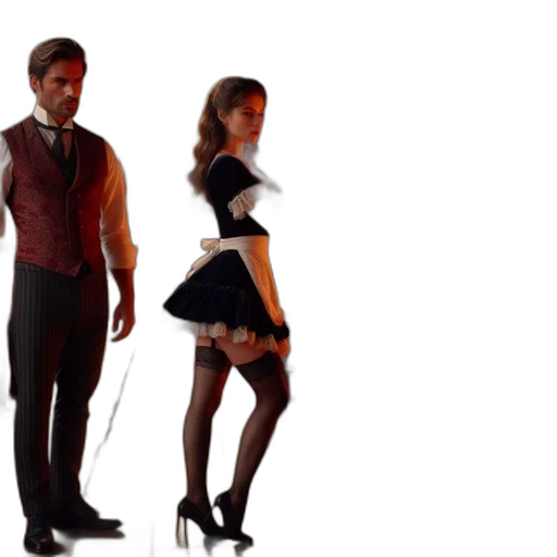 dress, staff, concept art, 3d render transparent PNG cut-out