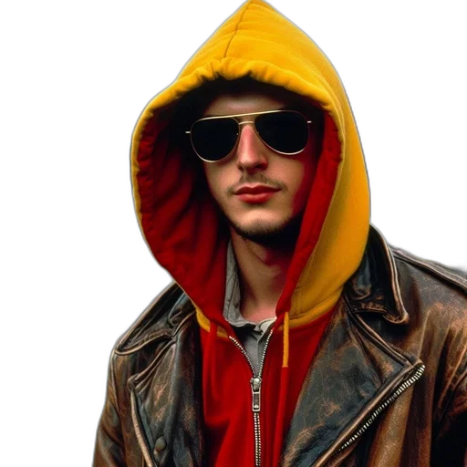 jacket, face, photorealistic, 3d render transparent PNG cut-out