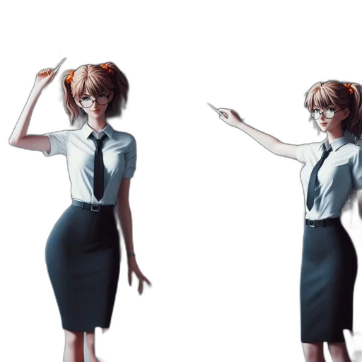 dress, staff, concept art, 3d render transparent PNG cut-out
