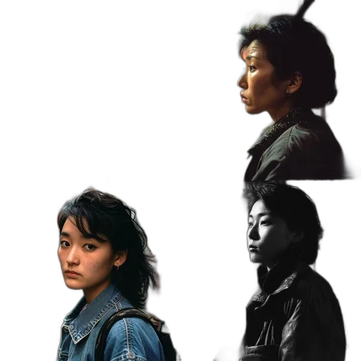 jacket, face, hair, mask transparent PNG cut-out