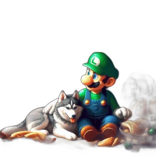 animal, pixel art, concept art, watercolor transparent PNG cut-out