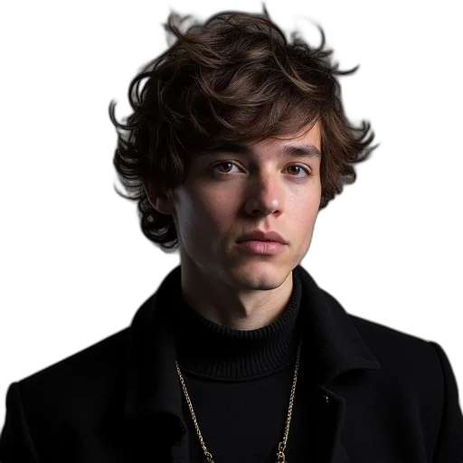jacket, hair, face, staff transparent PNG cut-out