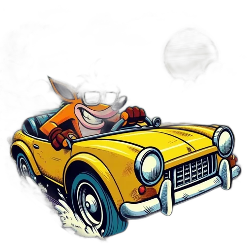 car, concept art, cartoon, 3d render transparent PNG cut-out