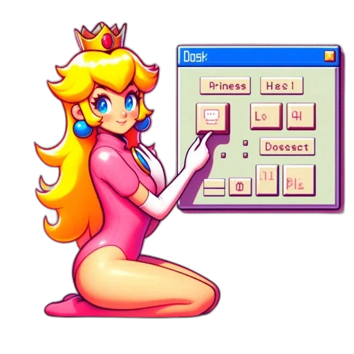 dress, crown, pixel art, vaporwave transparent PNG cut-out