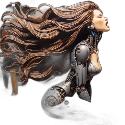 hair, robot, fantasy art, concept art transparent PNG cut-out