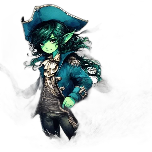 mask, jacket, staff, fantasy art transparent PNG cut-out