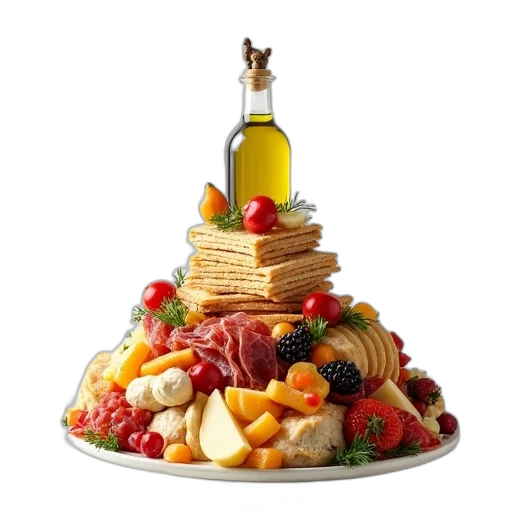 food, crown, pyramid-shaped, arrangement transparent PNG cut-out