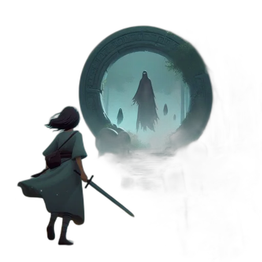 umbrella, sword, staff, concept art transparent PNG cut-out