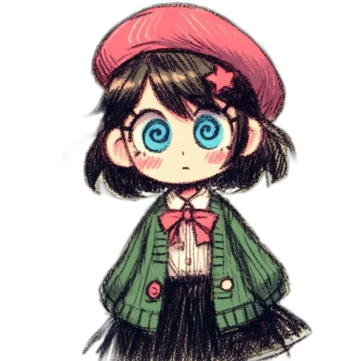 hat, staff, jacket, creature transparent PNG cut-out