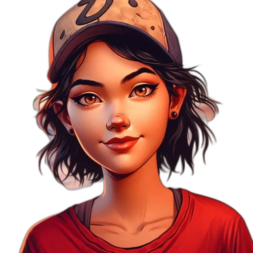 face, hat, staff, comic book art transparent PNG cut-out