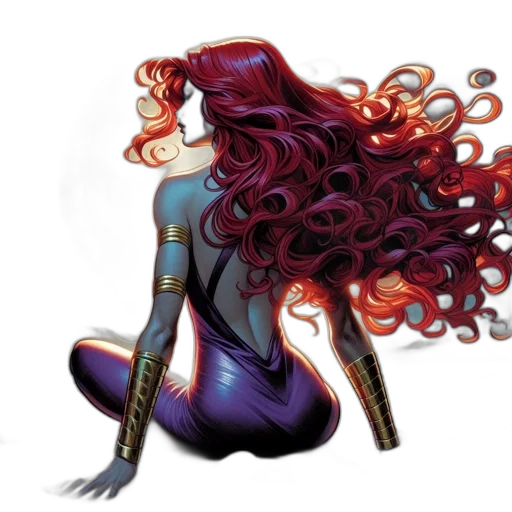 hair, comic book art, concept art, fantasy art transparent PNG cut-out