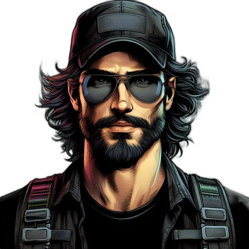 face, comic book art, pixel art, cartoon transparent PNG cut-out