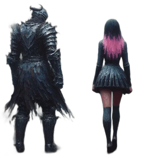 dress, jacket, creature, concept art transparent PNG cut-out