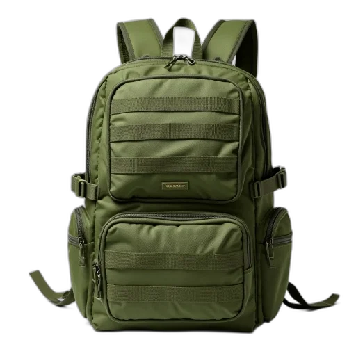 jacket, green, tactical, backpack transparent PNG cut-out