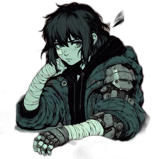 jacket, weapon, creature, staff transparent PNG cut-out