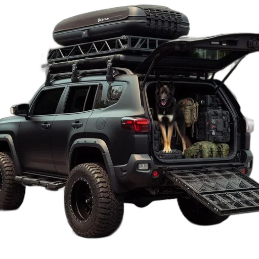 car, black, suv, roof-mounted transparent PNG cut-out