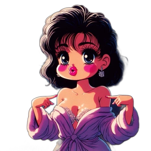 dress, jewelry, vaporwave, cartoon transparent PNG cut-out