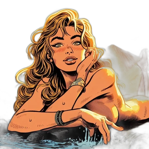 comic book art, concept art, cartoon, fantasy art transparent PNG cut-out