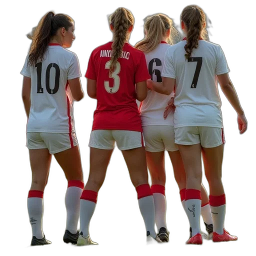 girls, football, team, played transparent PNG cut-out