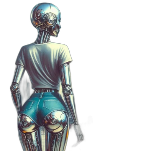 robot, weapon, concept art, cyberpunk transparent PNG cut-out