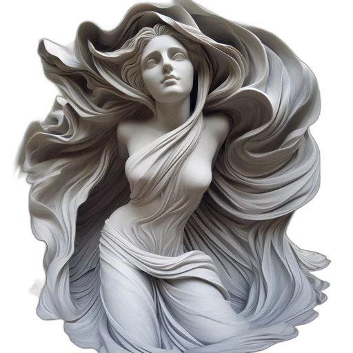 hair, dress, photorealistic, fantasy art transparent PNG cut-out