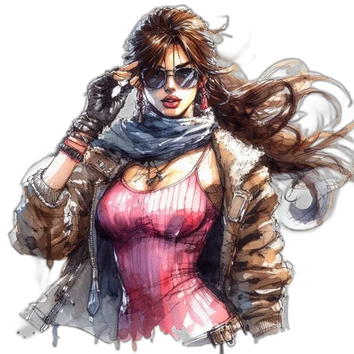 concept art, comic book art, fantasy art, cyberpunk transparent PNG cut-out