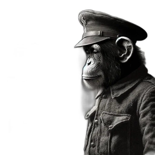 animal, jacket, hat, staff transparent PNG cut-out