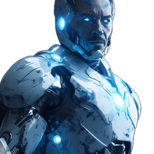 robot, face, concept art, comic book art transparent PNG cut-out