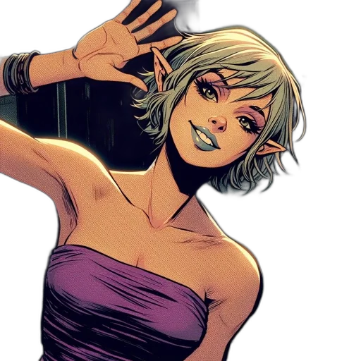 comic book art, concept art, cartoon, cyberpunk transparent PNG cut-out