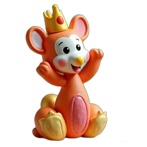 crown, animal, staff, 3d render transparent PNG cut-out