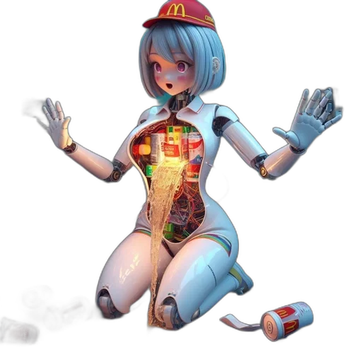 robot, dress, concept art, cyberpunk transparent PNG cut-out