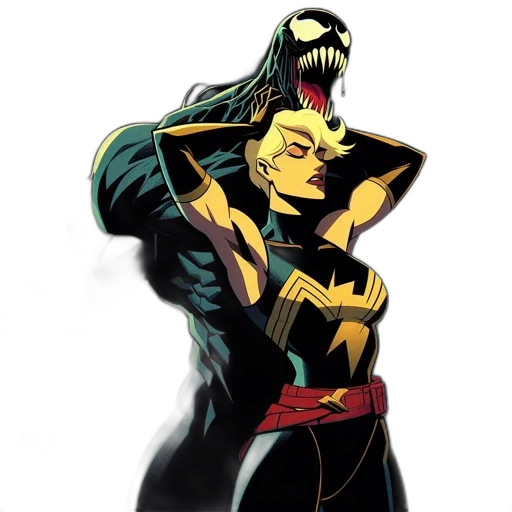 comic book art, concept art, cartoon, two transparent PNG cut-out