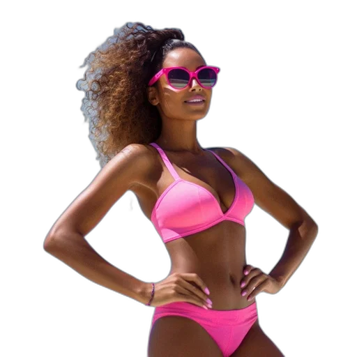 3d render, neon, pastel, woman transparent PNG cut-out