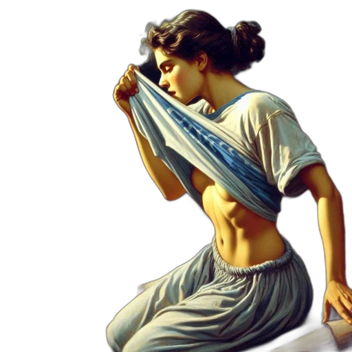 dress, jewelry, oil painting, photorealistic transparent PNG cut-out