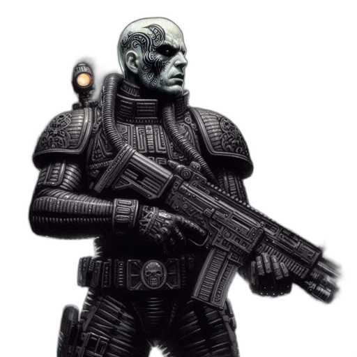 robot, weapon, concept art, comic book art transparent PNG cut-out