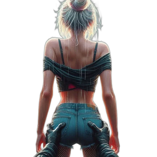 jacket, dress, weapon, hair transparent PNG cut-out