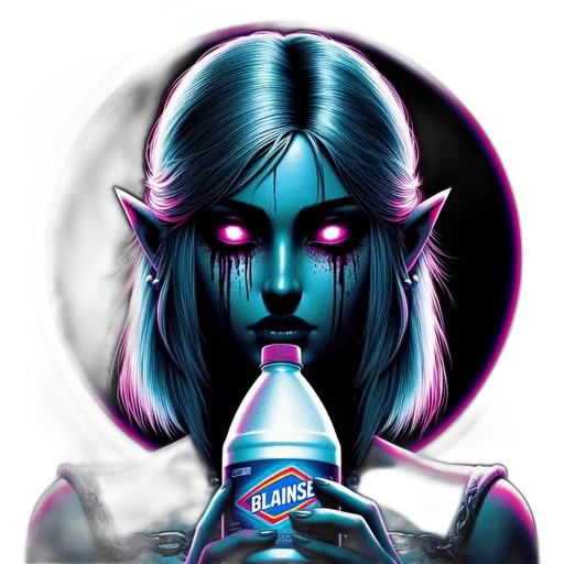 bottle, face, vaporwave, fantasy art transparent PNG cut-out
