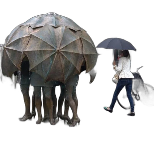 umbrella, jacket, hat, creature transparent PNG cut-out