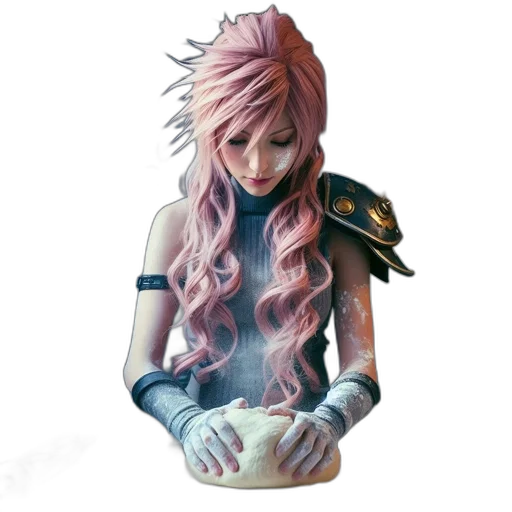 hair, face, staff, weapon transparent PNG cut-out