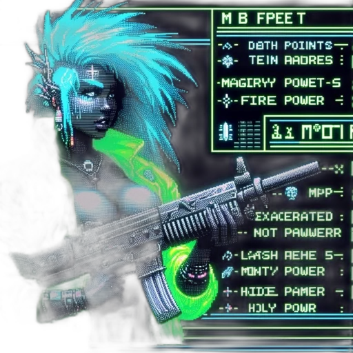 weapon, robot, staff, cyberpunk transparent PNG cut-out
